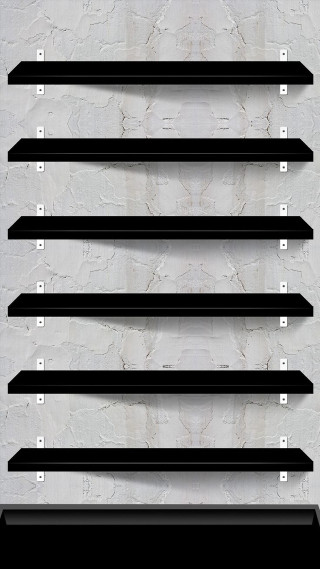 Black shelf five shelves white 2 - a white wall behind free wallpaper
