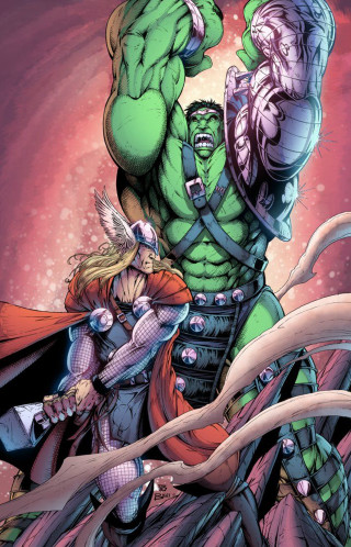 Cartoon man woman motorcycle hulk - fantasy art free wallpaper