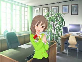 Woman office flower plant corner - official art free wallpaper for desktop
