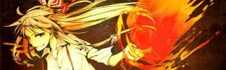 Woman long hair sword fire - a fire free wallpaper