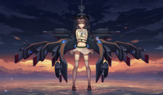 Girl short skirt plane wings 2 - anime visual free wallpaper
