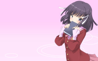 Girl red dress book pink - a book free wallpaper