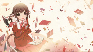 Girl sitting desk laptop books - a desk free wallpaper