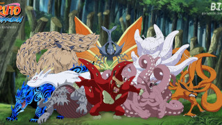 Cartoon animals forest trees background - a group of cartoon animals free wallpaper