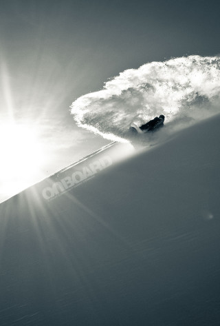 Snowboarder slope sunny cloud ride - cinematic photography free wallpaper