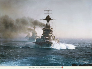Battleship ocean smoke billowing middle - berlin secession free wallpaper