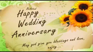 Happy wedding anniversary sunflowers card - p free wallpaper
