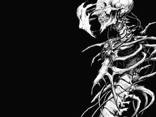 Skeleton large head large body - anatomical free wallpaper
