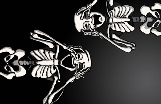 Skeleton black white background image - context art free wallpaper