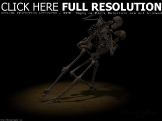 Skeleton holding human skeleton dark - single body free wallpaper