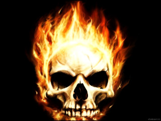 Skull flame dark background image - a fire free wallpaper
