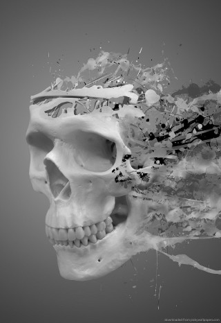 Skull painted face neck artistic - paint free wallpaper