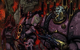 Man armor sword demon background - warhammer free wallpaper