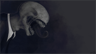 Creepy alien with tie toothy - ben templesmith free wallpaper