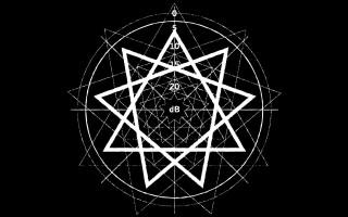 White pentagram star black background - an illustration free wallpaper