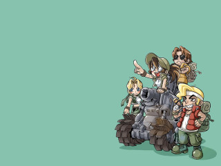 People robot green background dog - 2 d game art free wallpaper