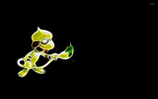 Cartoon green yellow leaf holography - firefly free wallpaper