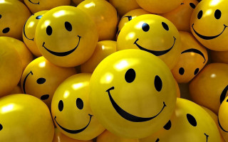 Yellow balloons smiley faces pile 3 - a pile free wallpaper