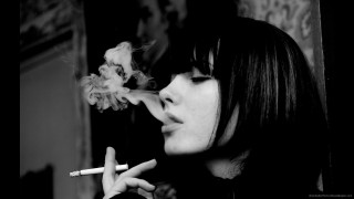 Woman smoking blackwhite man background - a woman smoking free wallpaper