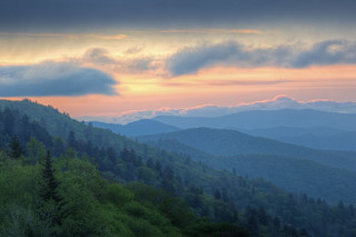 Mountain range sunset clouds sky - the side of the mountain free wallpaper