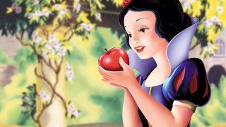 Cartoon snow holding apple smiling - an apple free wallpaper