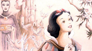 Woman red bow castle birds - a painting of a woman free wallpaper