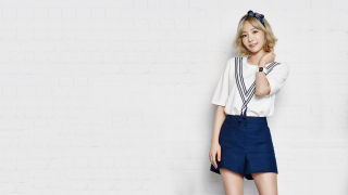 Woman short skirt white shirt - an gyeon free wallpaper