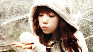 Woman white coat umbrella cookie - a white coat holding free wallpaper