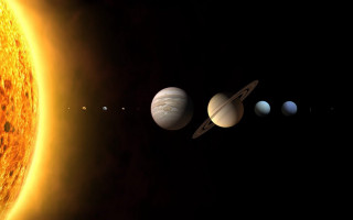 Solar system four planets sun - a solar system free wallpaper