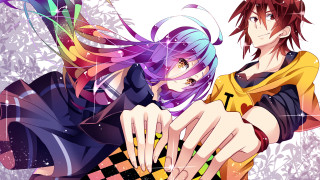 Anime characters holding hands stargazing - a background of stars free wallpaper