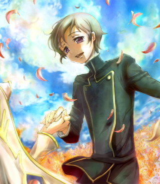 Man green jacket woman white - a field of flowers free wallpaper