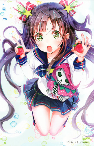Girl skullface strawberry star anime - a girl free wallpaper