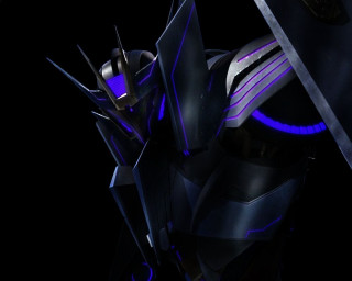 Robot sword black background blue - a robot free wallpaper