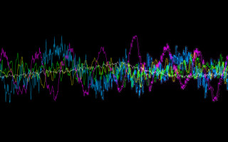 Colorful sound wave black background 9 - line free wallpaper