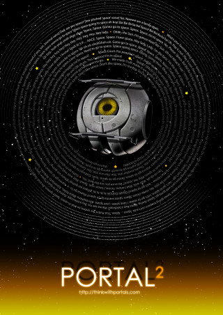 Space station yellow circle portal - poster free wallpaper