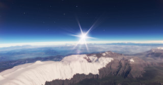 Mountain bright star sky view - a view of a mountain free wallpaper