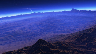 Mountain range space view distant - a distant object in the distance free wallpaper