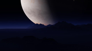Night mountain plane moon cloudy - over a mountain range free wallpaper