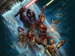 Star wars group people lights - drew struzan free wallpaper