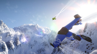 Snowboarder flying mountain range bird - beeple free wallpaper