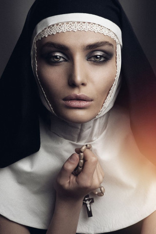 Woman nun outfit cross headdress - artur tarnowski free wallpaper