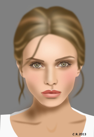Woman white shirt brown hair 2 - computer art free wallpaper