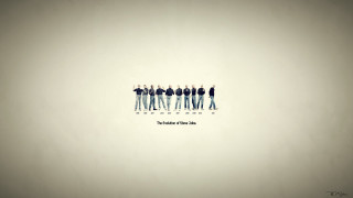 Line people snow white background - figurativism free wallpaper