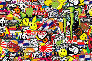 Colorful stickers wall variety sizes - antoni pitxot free wallpaper