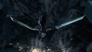Sword wielding hero smoke firework - final fantasy free wallpaper