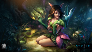 Woman green dress sitting ground - epsylon point free wallpaper