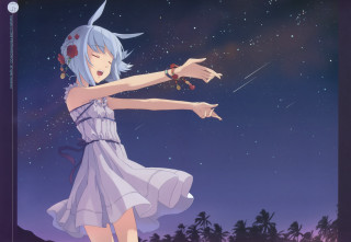 Girl dress flower star sky - a girl in a dress holding free wallpaper
