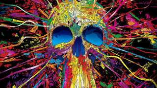 Colorful skull blue eyes psychedelic - tristan eaton free wallpaper