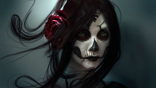 Woman makeup rose hair artistic 2 - artistic free wallpaper