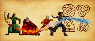 Costumed people fire sign background - a fire free wallpaper